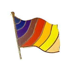 Vintage Style LGBTQ+ Rainbow Flag Enamel Pin – Pride Jewelry